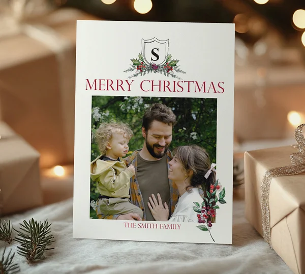 Merry Christmas family photo card